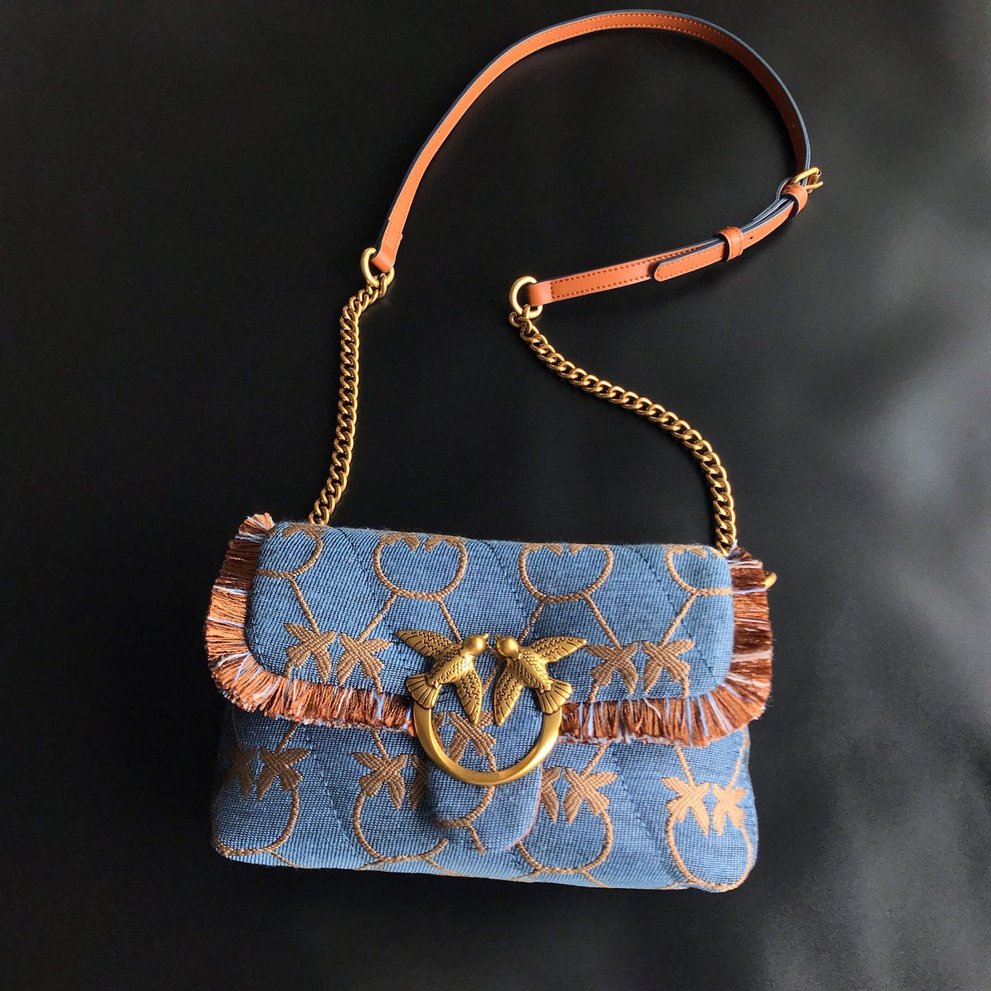 Women's Denim Half Moon Puff Swallow Pillow Bags