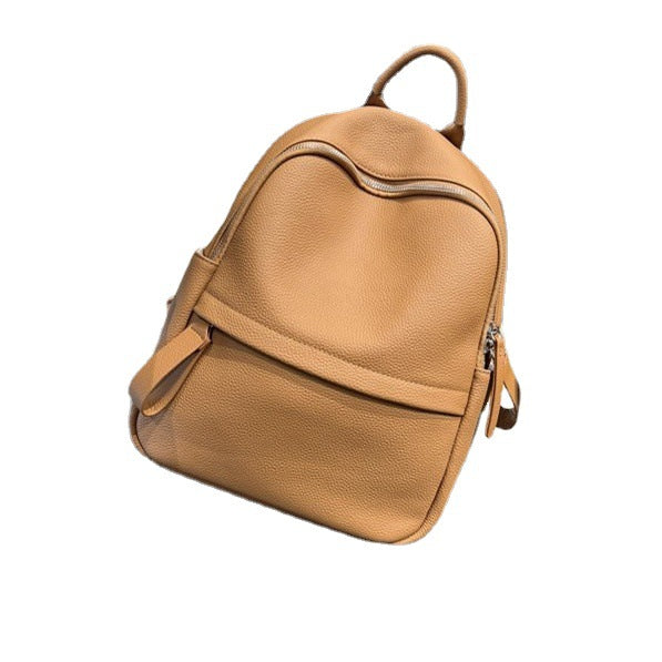 Women's First Layer Leather Large Capacity Commuter Backpacks