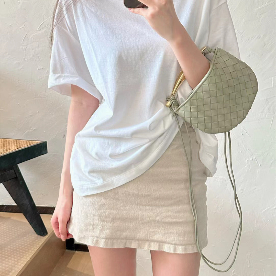 Women's Genuine Leather Sardine Woven High-grade Portable Crossbody Bags