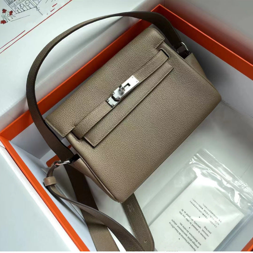 First Layer Cowhide Kelly Versatile Retro High-grade Shoulder Bags