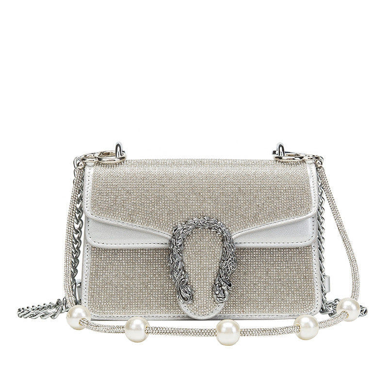 Women's Pearl Wine God Underarm Western Style Classy Crossbody Bags