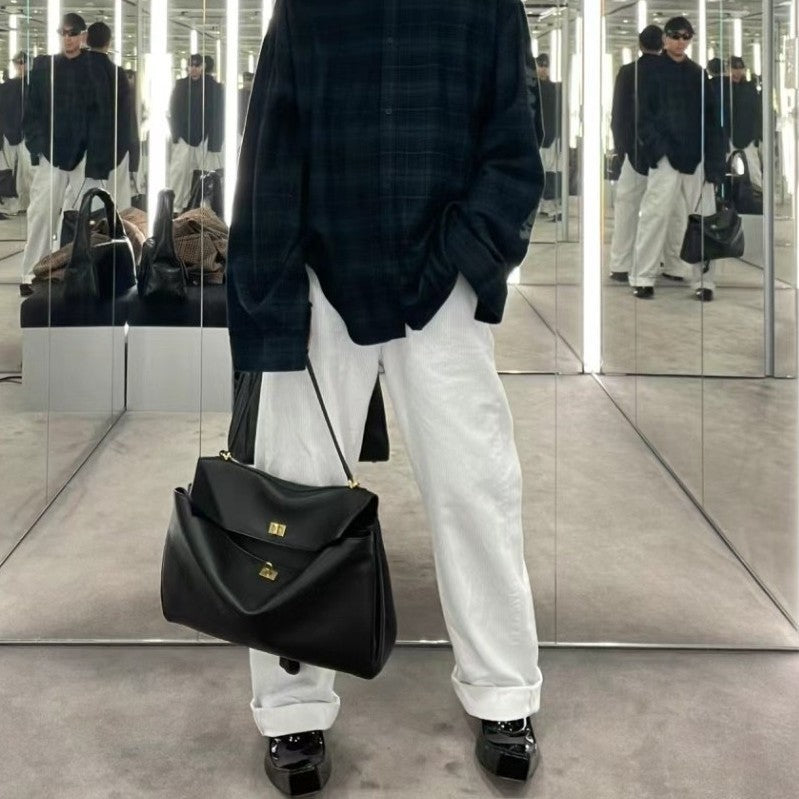 Women's High Version Smooth Calfskin Portable Underarm Handbags