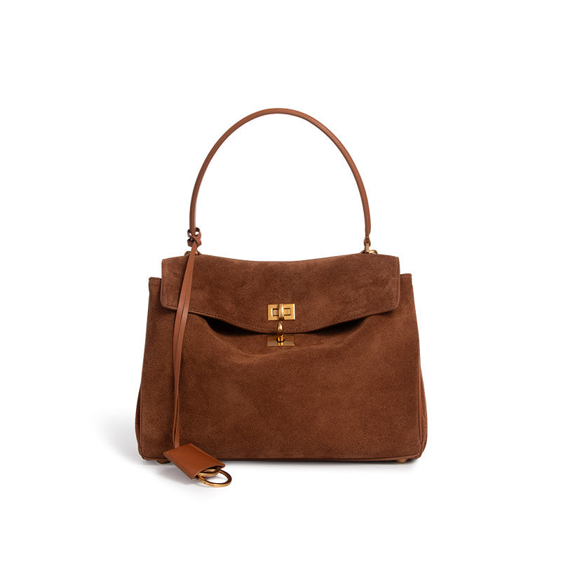 Women's Frosted Soft Leather High-grade Genuine Retro Large Crossbody Bags