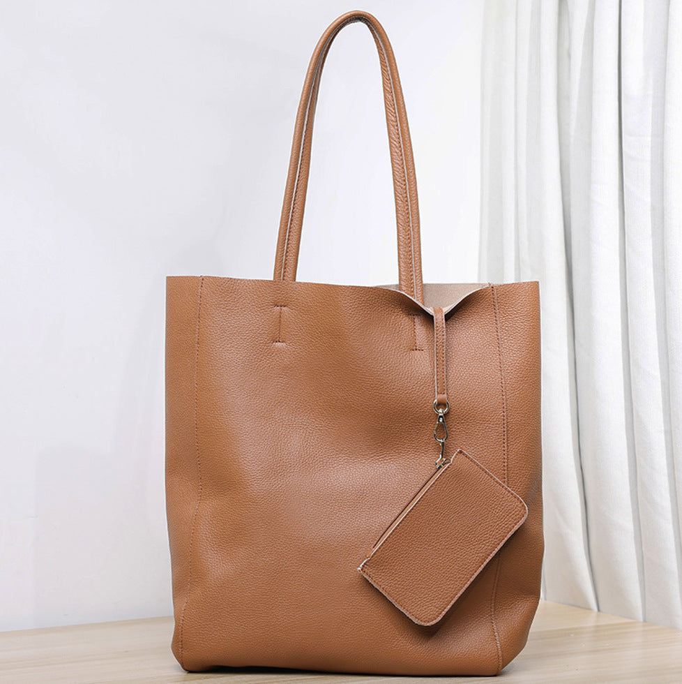Capacity Commuter Mummy Shopping Cowhide Big Shoulder Bags