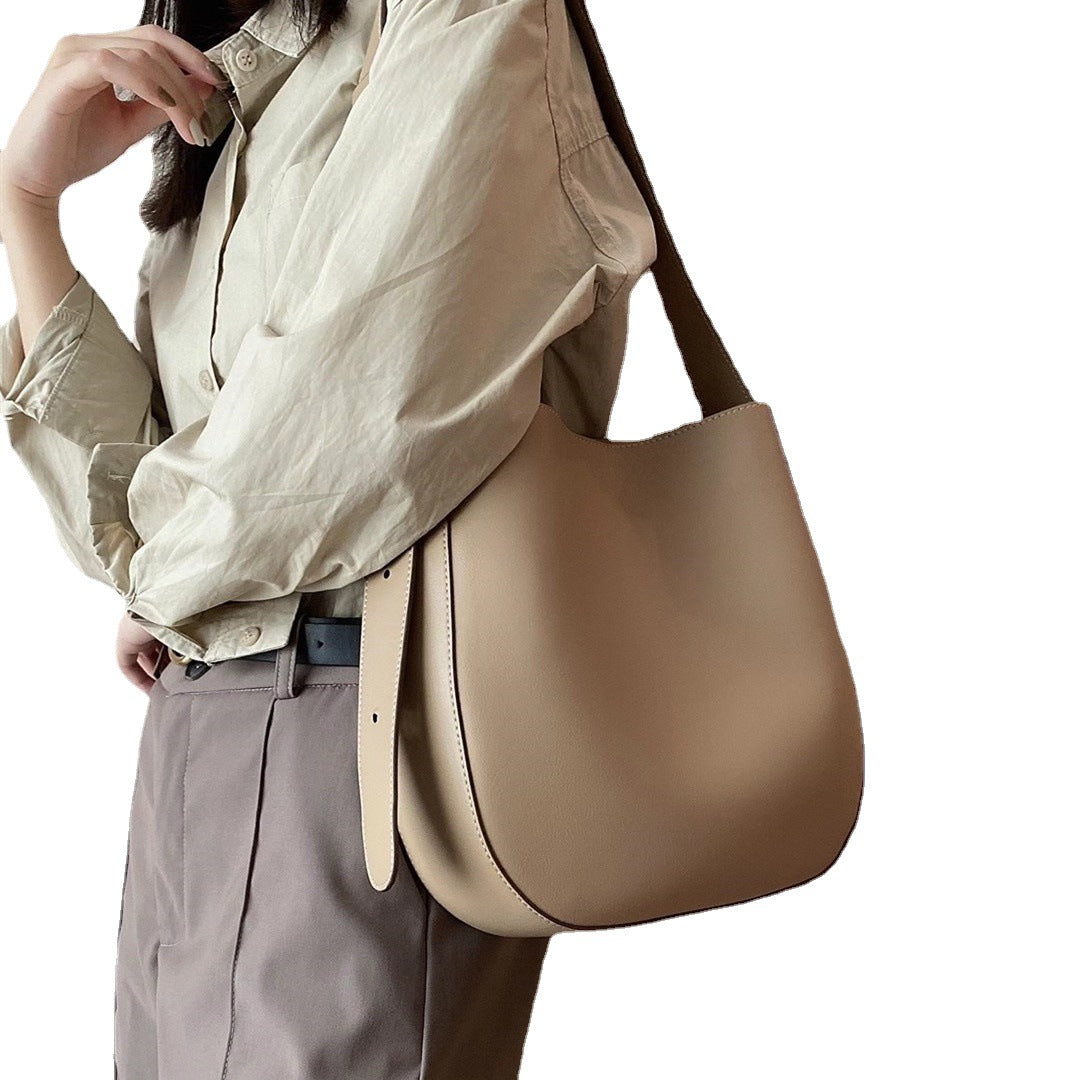 Women's Fashion Cattlehide Leather Retro Portable Large Shoulder Bags