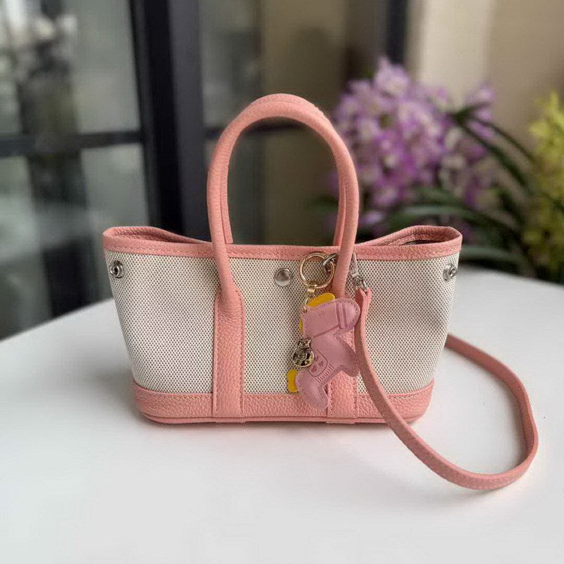 First Layer Cowhide Contrast Color Fashion Handbags