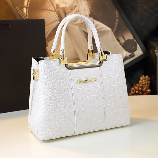 Summer Glossy Mother Fashion Crocodile Pattern Elegant Handbags