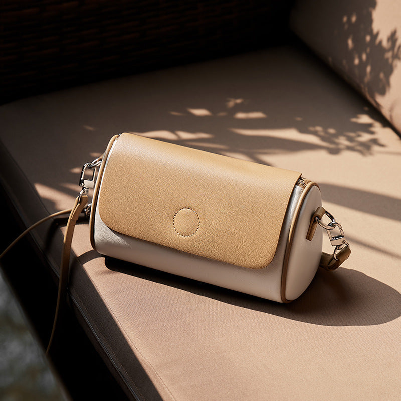 Women's Summer Leather For Fashion Round High-grade Crossbody Bags