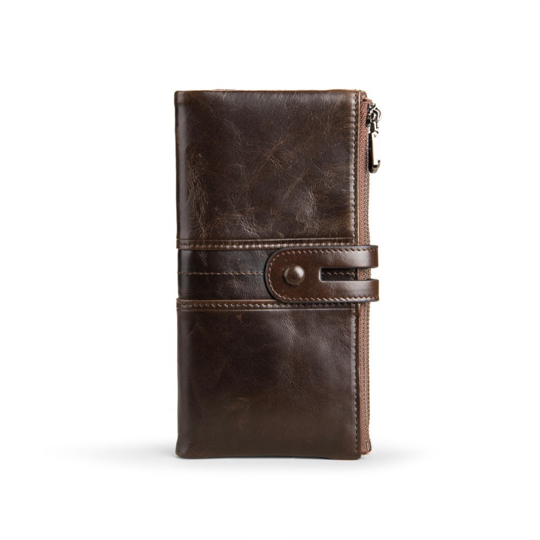 Women's Fashion Cowhide Long First Layer Clutch Ladies Wallets