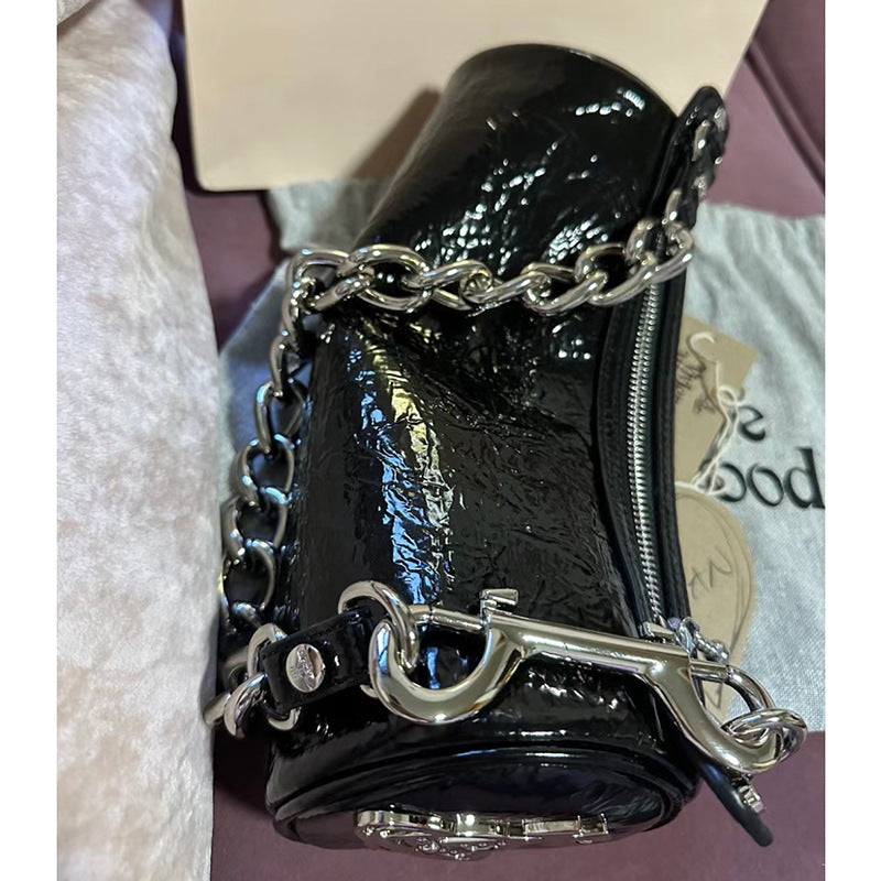 Elegant Thick Chain Black Sier One Crossbody Bags