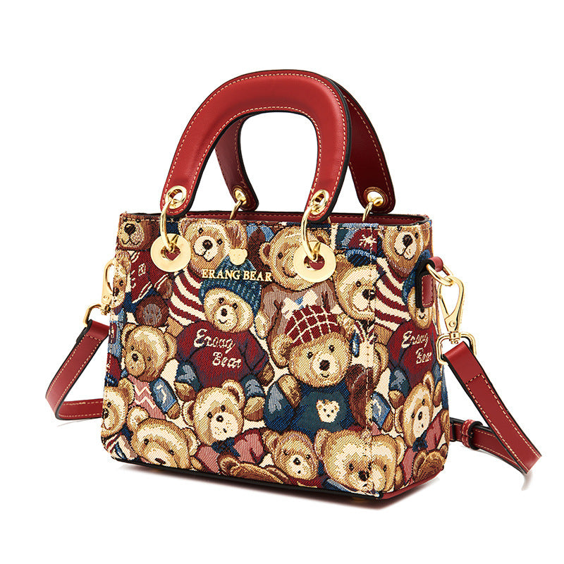 Women's Summer Bear Attachment Diana Cute Fashion Crossbody Bags