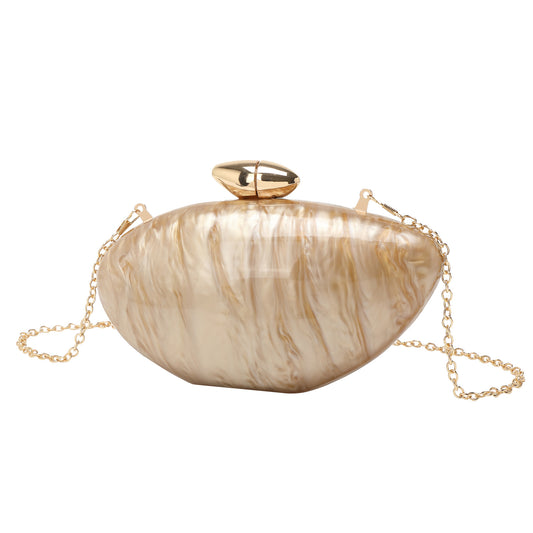 Women's Dinner Fashion Trend Acrylic Clutch Oval Handbags