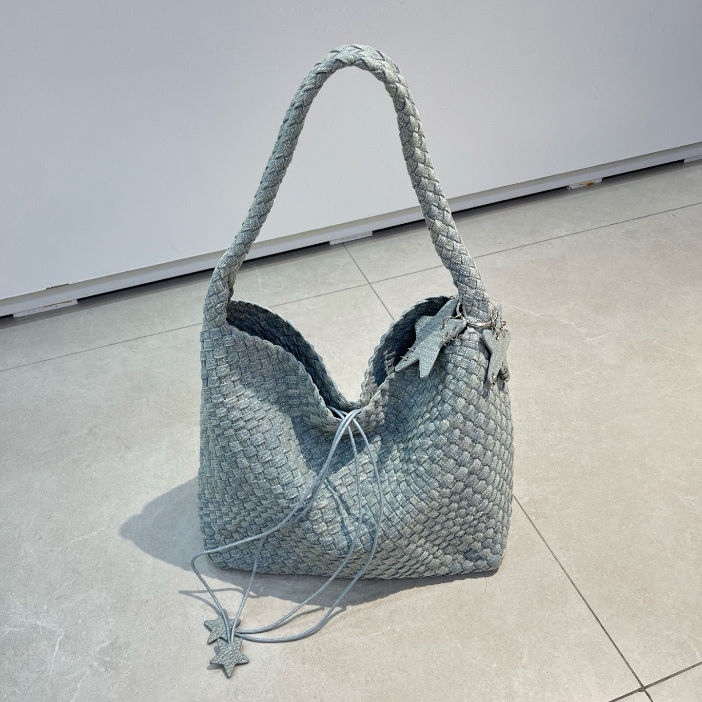 Woven Female Commuter Portable Underarm Genuine Tote Bags