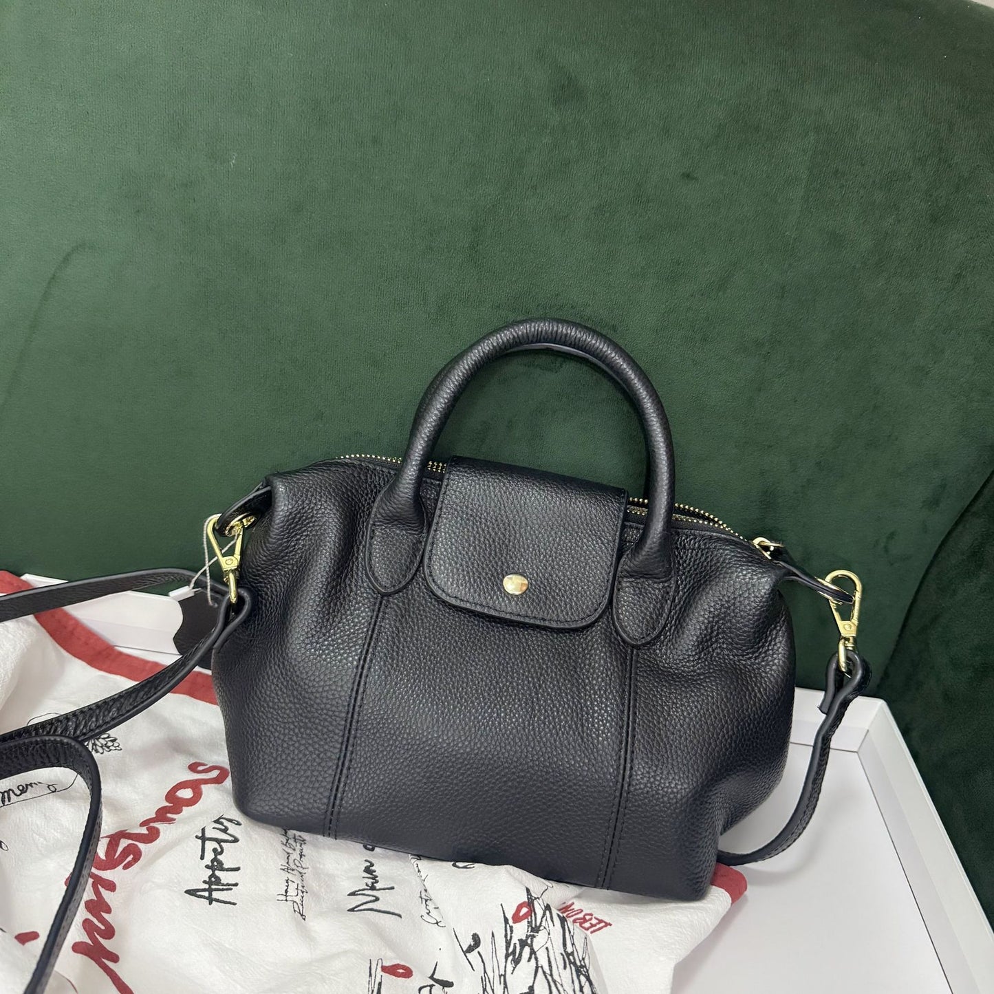 Women's Dumpling Portable Urban Simple Soft Genuine Handbags