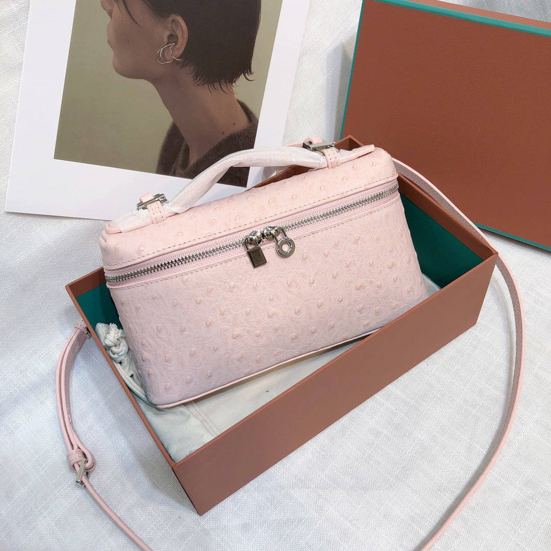 Women's Cowhide Lunch Box Camel Pattern Crossbody Bags