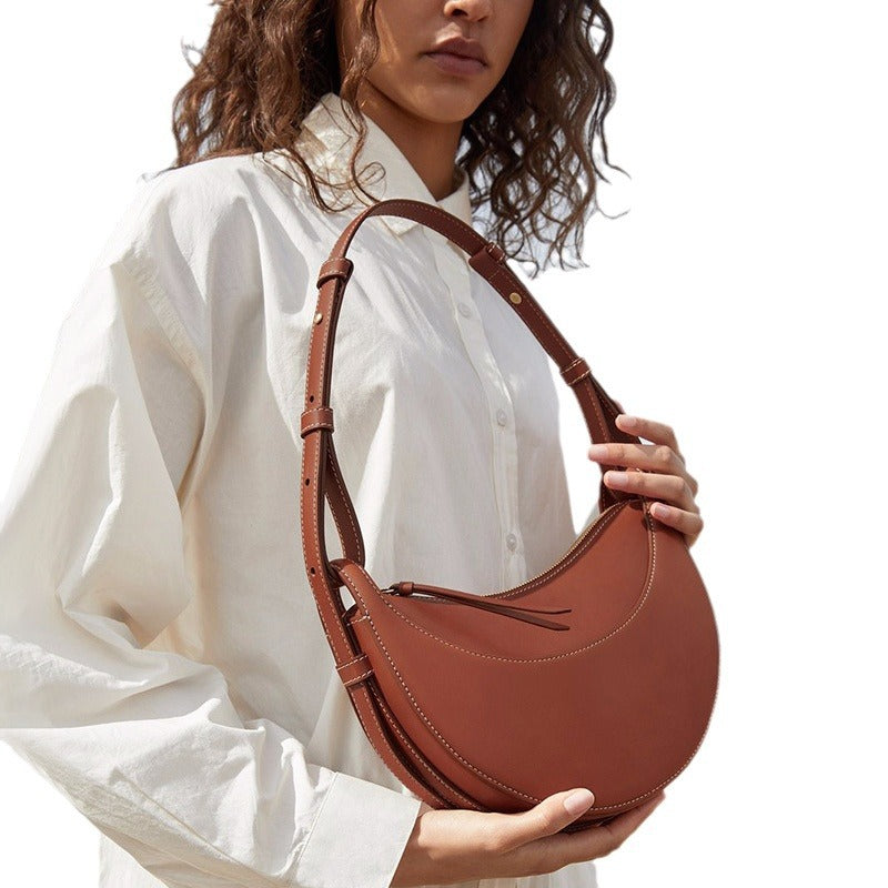 Women's Design Cowhide Texture Selenodont Genuine Leather Shoulder Bags