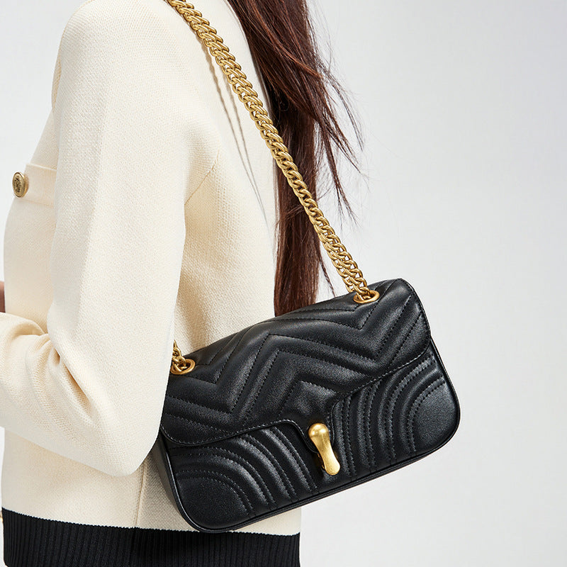 Women's Leather Style Chain Special Interest Light Crossbody Bags
