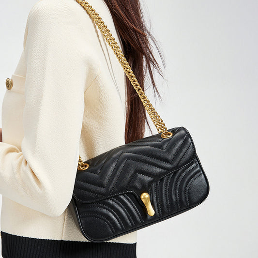 Women's Leather Style Chain Special Interest Light Crossbody Bags