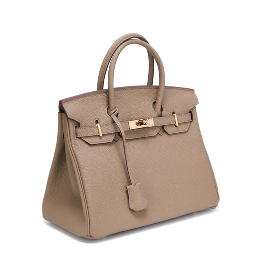 Women's Gold First Layer Cowhide Leather Large Handbags