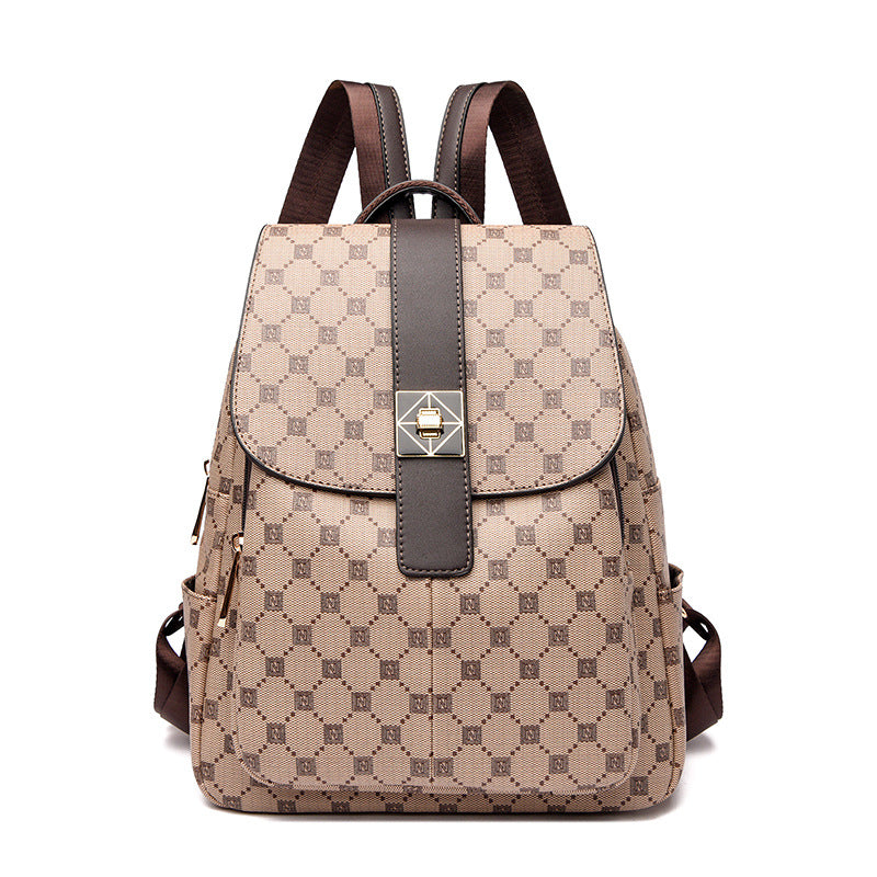 Korean Style Fashion Soft Leather Large Backpacks