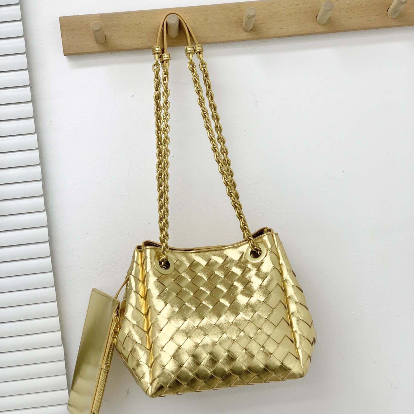 Women's Parachute Handmade Genuine Leather Woven Commuter Crossbody Bags