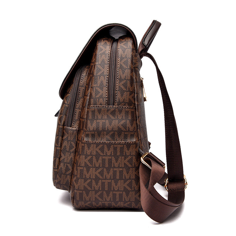 Korean Style Fashion Soft Leather Large Backpacks