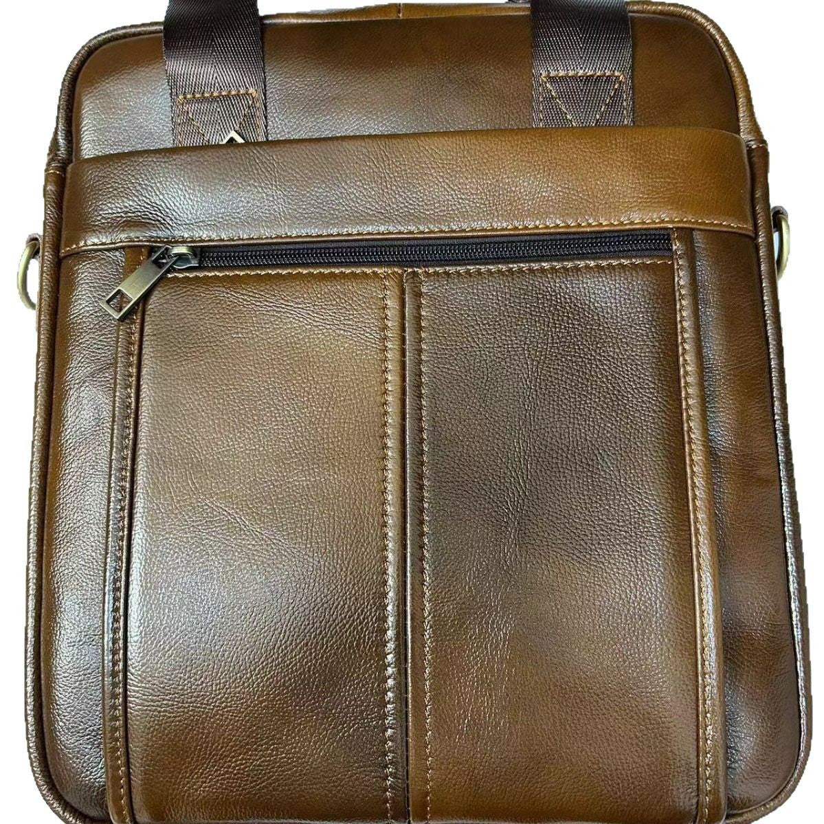 Men's Simple Vertical Design First Layer Cowhide Men's Handbags