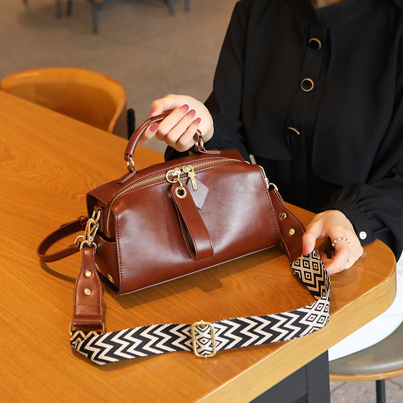 Boston Pillow Retro Solid Color Large Capacity Crossbody Bags