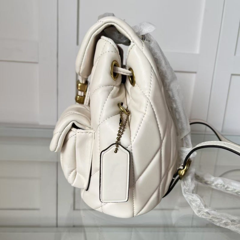 Women's Trendy Rhombus Chain Good-looking Versatile Backpacks