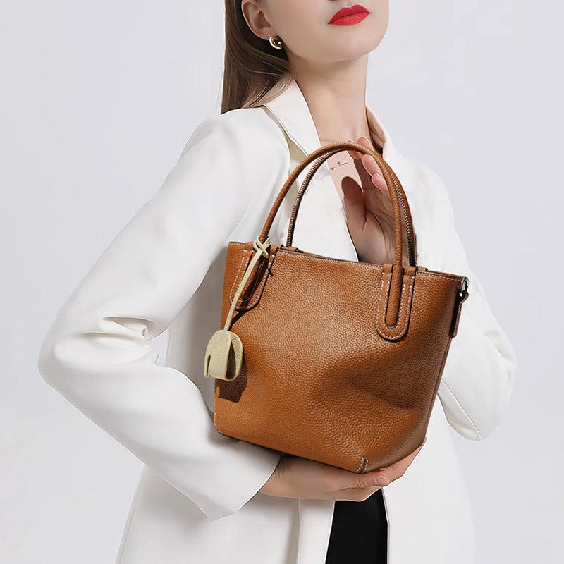 Classy Women's Vegetable Basket Genuine Leather Bags