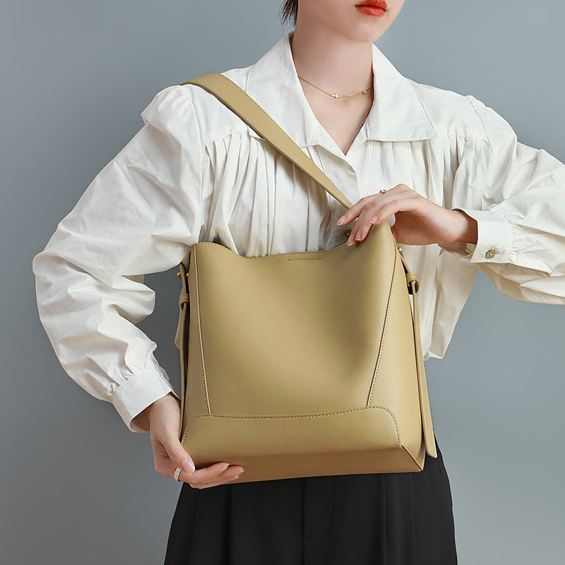 Women's Cow Leather Genuine Versatile Cowhide Shoulder Bags