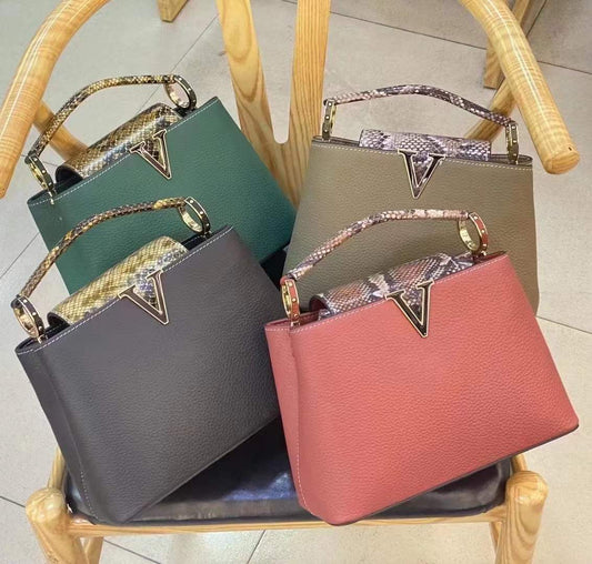 Women's Genuine Leather Fashion Top Layer V Handbags