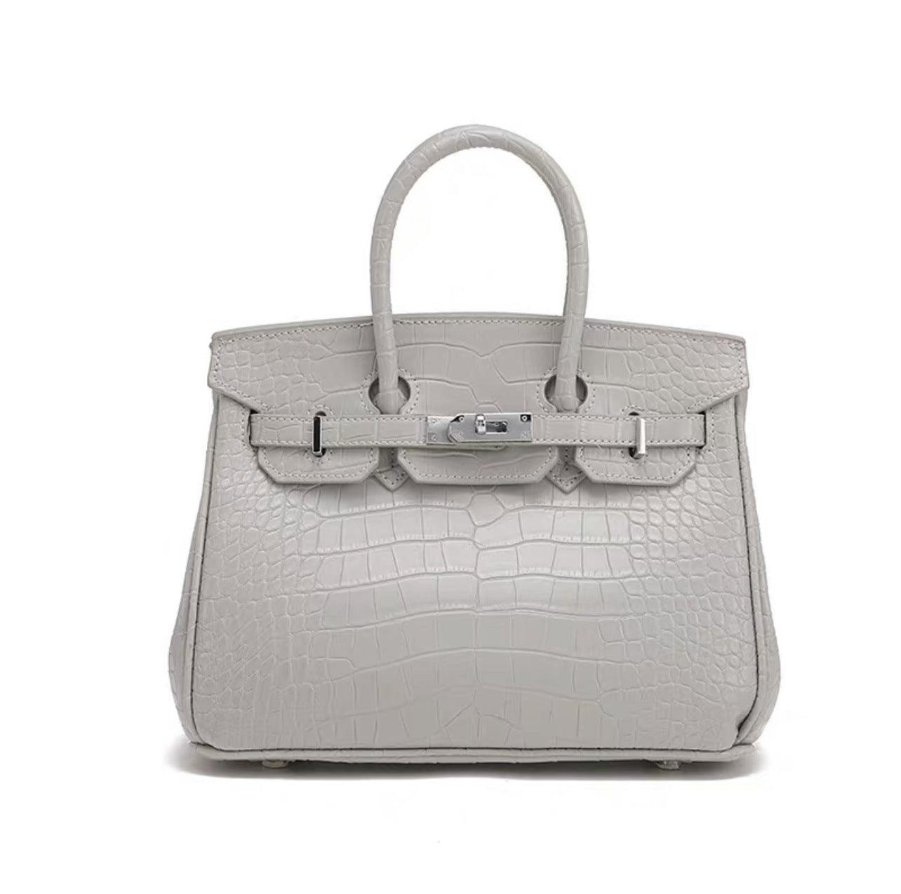 Women's Seam Platinum Crocodile Pattern Du Ke Pu Motorcycle Handbags