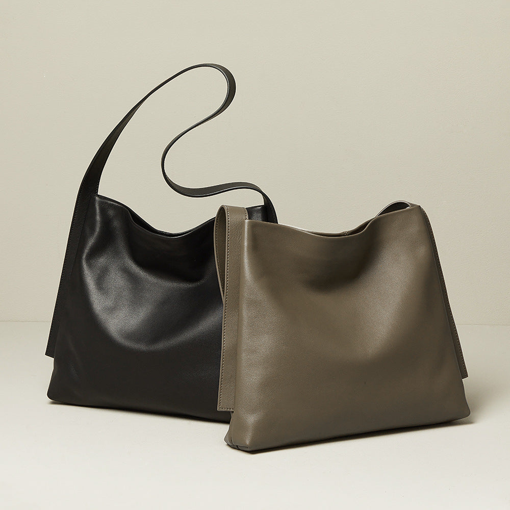 Idle Large Capacity Totes First Layer Cowhide Shoulder Bags