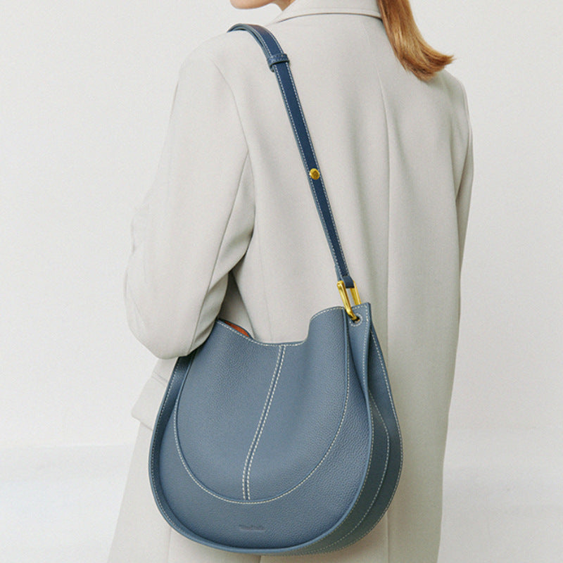 Women's Layer Cowhide Special Interest Light Luxury Design Tide Shoulder Bags