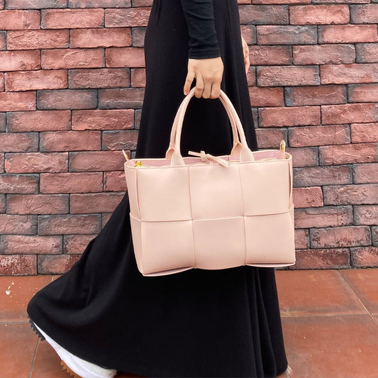 Cowhide Woven Genuine Leather Fashion Simple Tote Bags