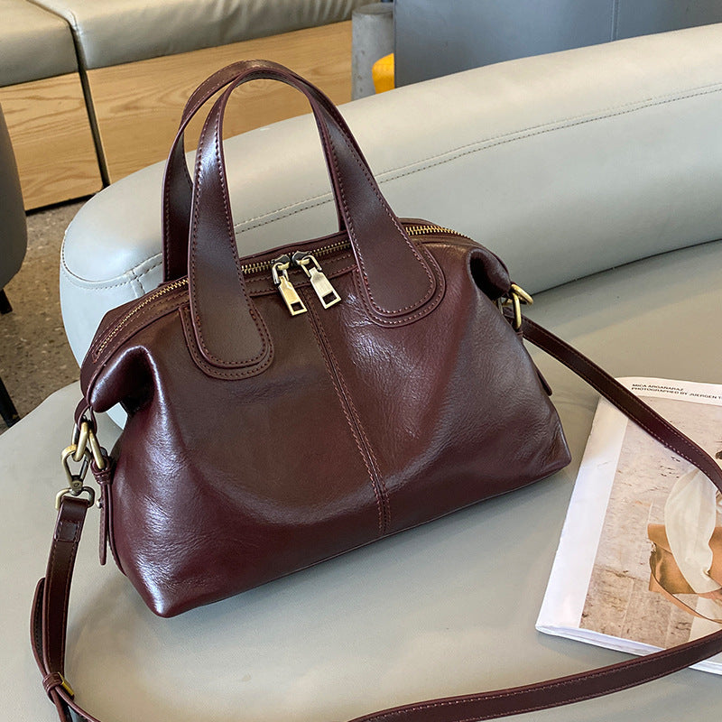 Women's Leather High-grade Retro Cow Big Handbags