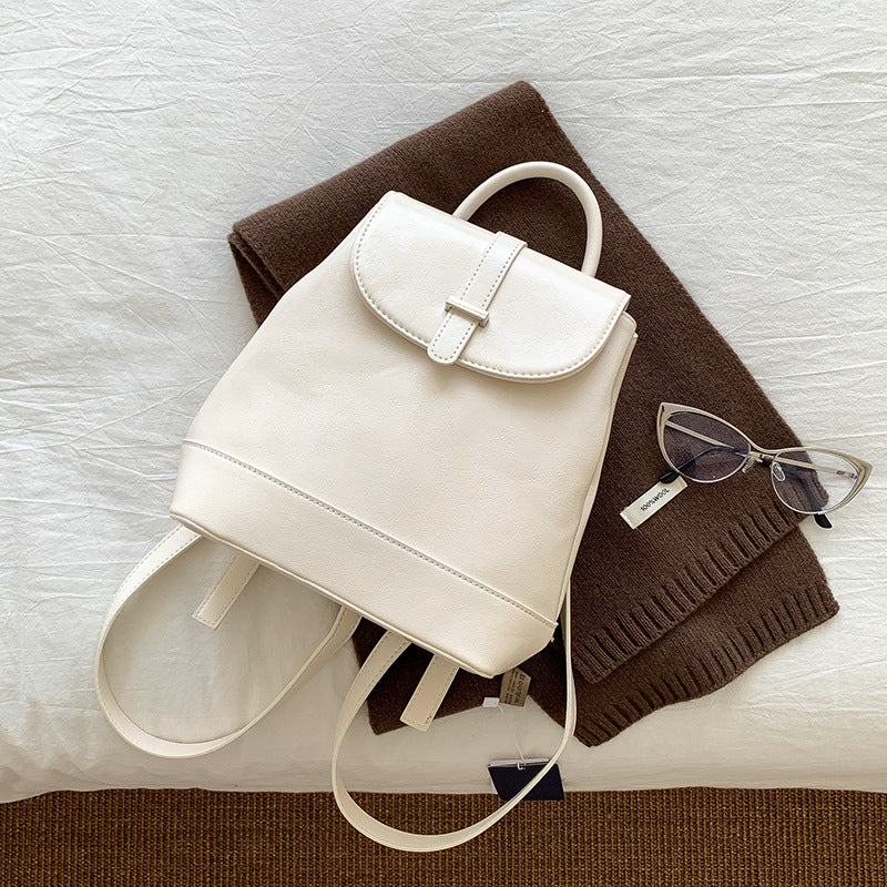 Simple Large Capacity Solid Color Retro Style Backpacks