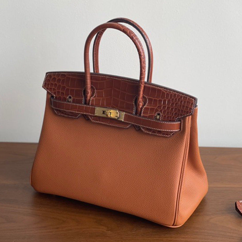 Women's Calfskin With Crocodile Top Layer Leather Handbags