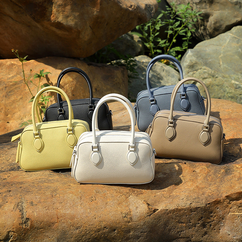 Women's Leather High-grade Portable Boston Mini Bags