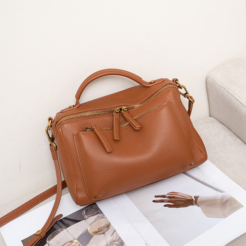 Women's Layer Cowhide Genuine Leather Fashion Advanced Crossbody Bags