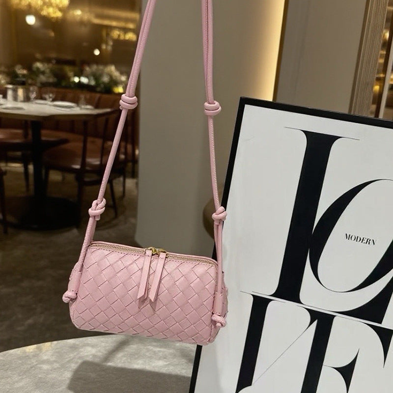 Women's Handmade Cowhide Woven Underarm Fashion Bags