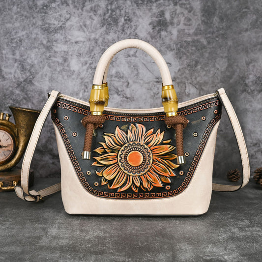 Women's Retro Genuine Leather Portable High Sense Handbags