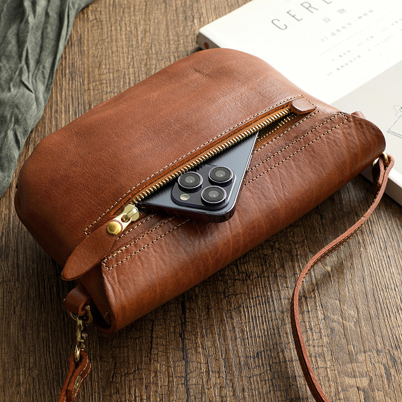 Saddle Thick Soft Vegetable Tanned Top Layer Crossbody Bags