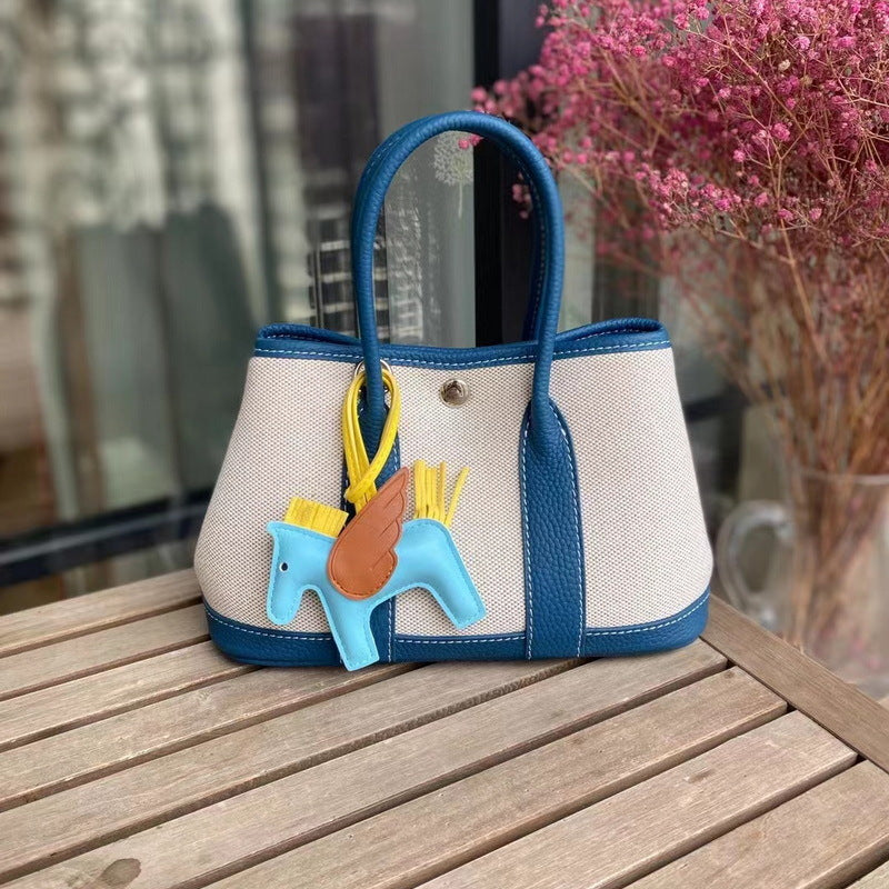 First Layer Cowhide Contrast Color Fashion Handbags