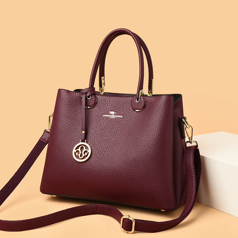 Women's Simple Fashion Large Capacity Soft Leather Handbags