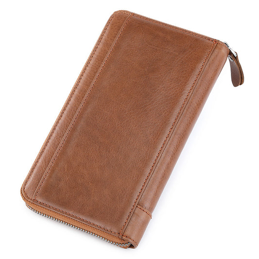 Men's Genuine Leather Retro Style Long Multiple Men's Wallets