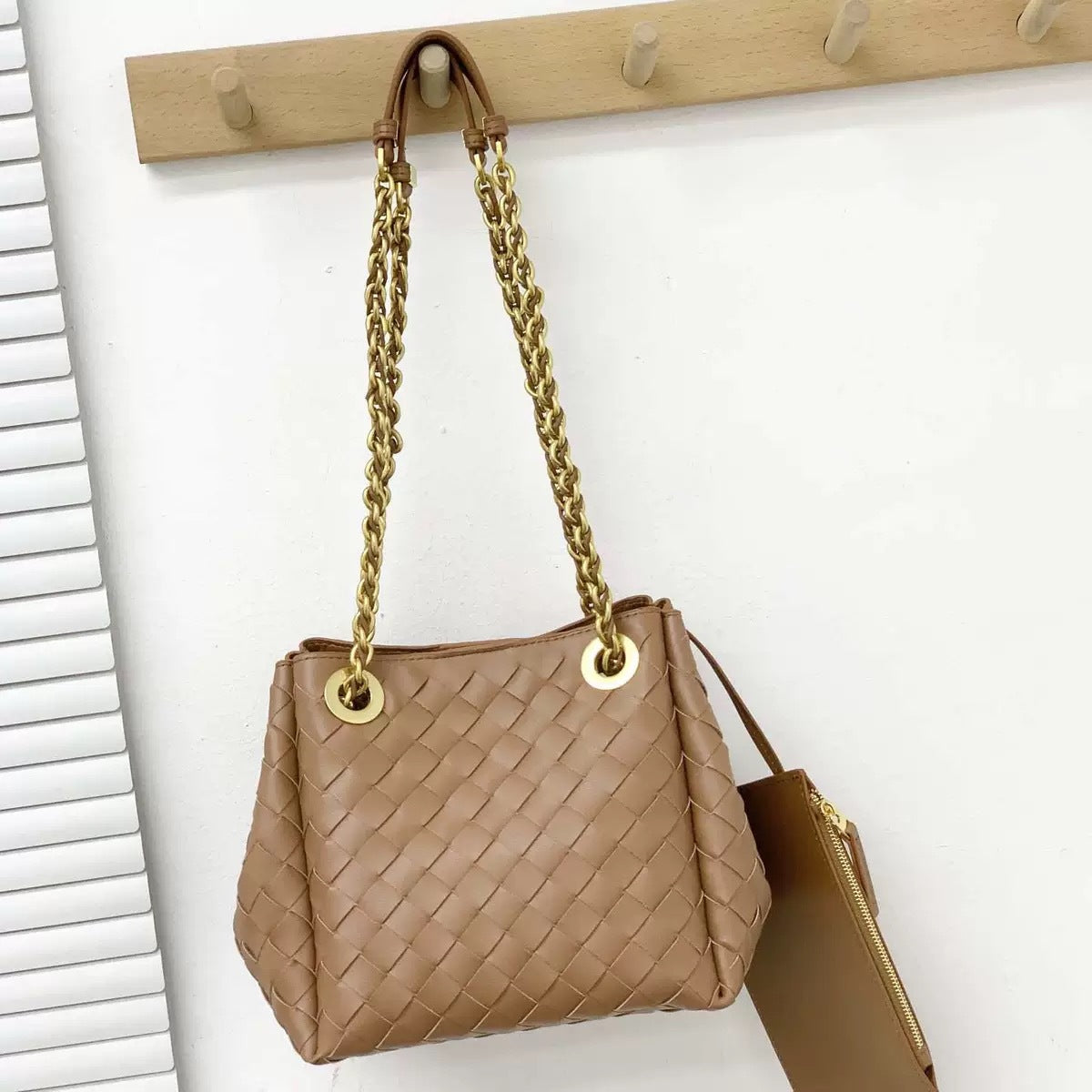 Women's Parachute Handmade Genuine Leather Woven Commuter Crossbody Bags