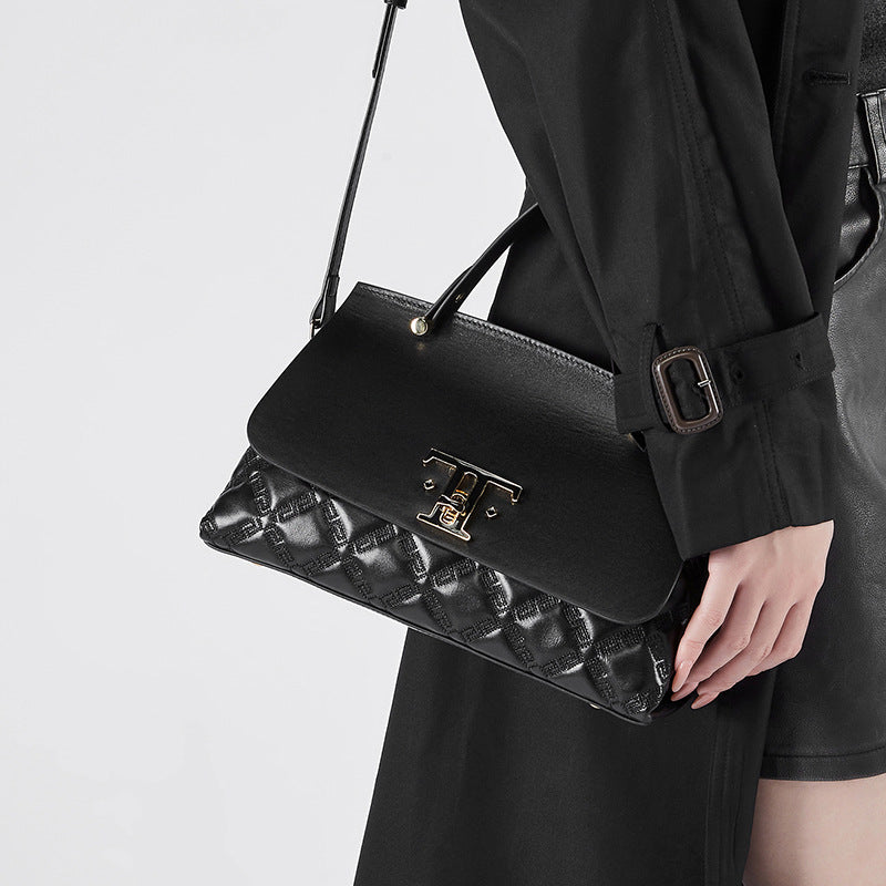 Women's Niche Genuine Leather Advanced Simple Commute Crossbody Bags