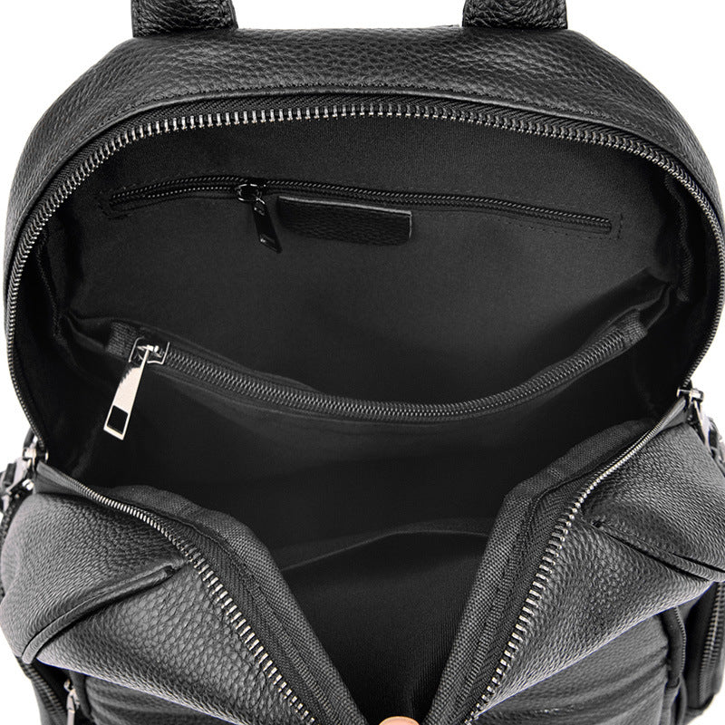Women's Leather Fashionable First Layer Cowhide Large Backpacks